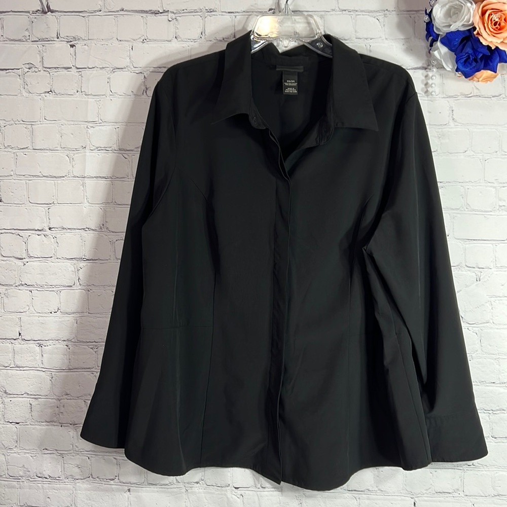 Women's Black Button-Up Top